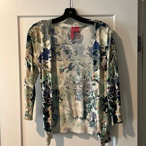 Charlotte cardigan size S, blue purple green beige & white. Excellent condition.